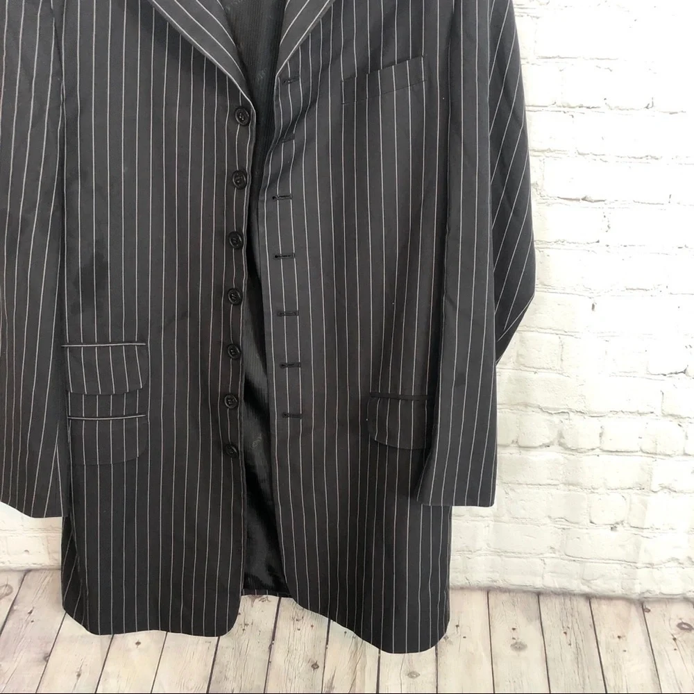 Vittoria St. Angelo Black Pinstripe Men Suit Jacket